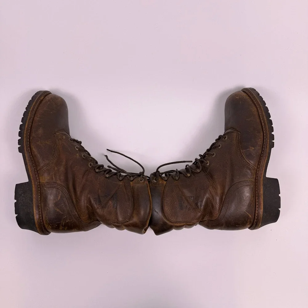 VTG Chippewa Crazy Horse Logger Boots Steel Toe Super 11 EEE 3E USA Made 25485